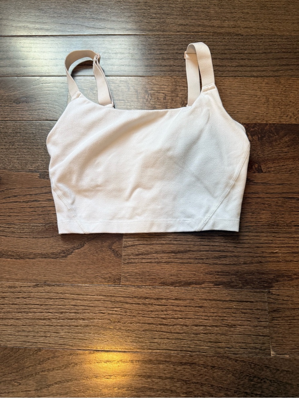 Women’s Square Neck Crop Tank Top — White